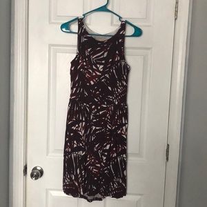 Red palm patterned dress
